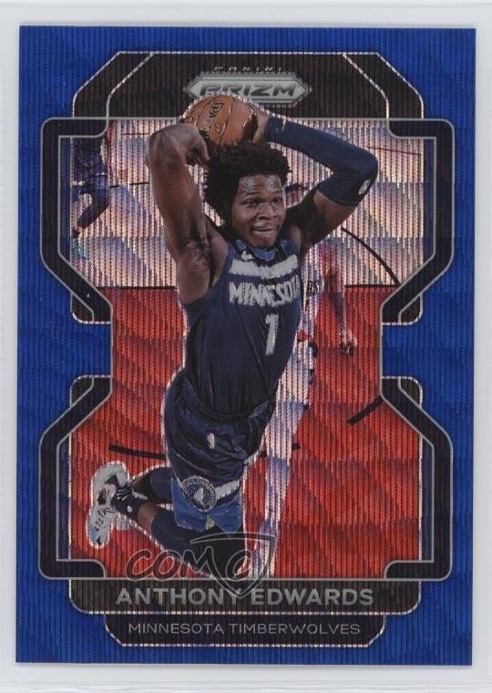 2021-22 Panini Prizm Blue Wave Prizm Anthony Edwards #37 1a08