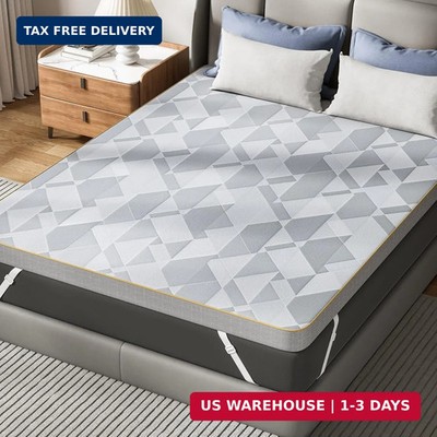 PERLECARE Firm Mattress Topper Queen, 3'' Hard Mattress Topper for Pressure Relie