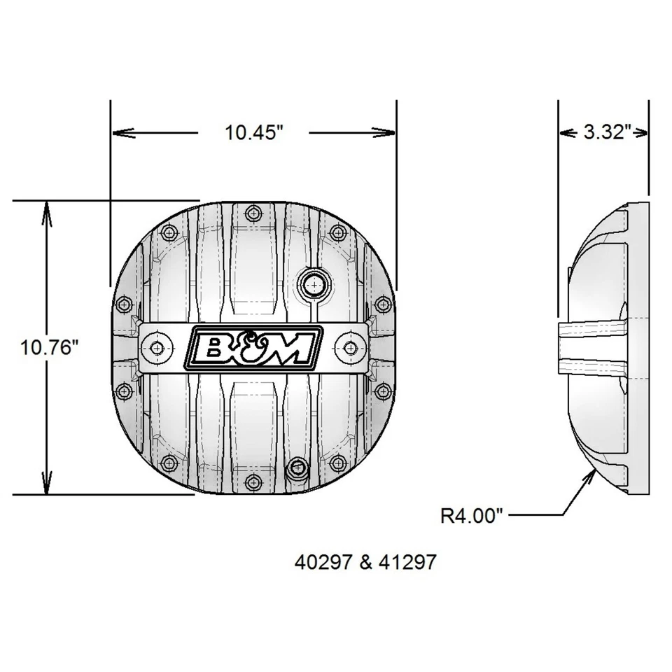 Cubierta diferencial trasera 41297 B&M para camioneta F150 E150 furgoneta Explorer Ford F-150 Foto 4 de 4
