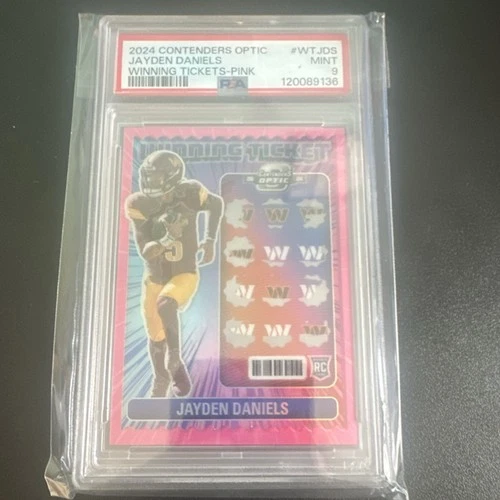 2024 Panini Contenders Optic Winning Tickets Jayden Daniels Pink Prizm /75 PSA 9