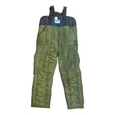 RefrigiWear Iron-Tuff 0345R Mens XL Insulated Low Bib Overalls Olive Green