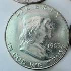 1963 Benjamin Franklin Half Dollars - Roll of 20 - $10 Face Value