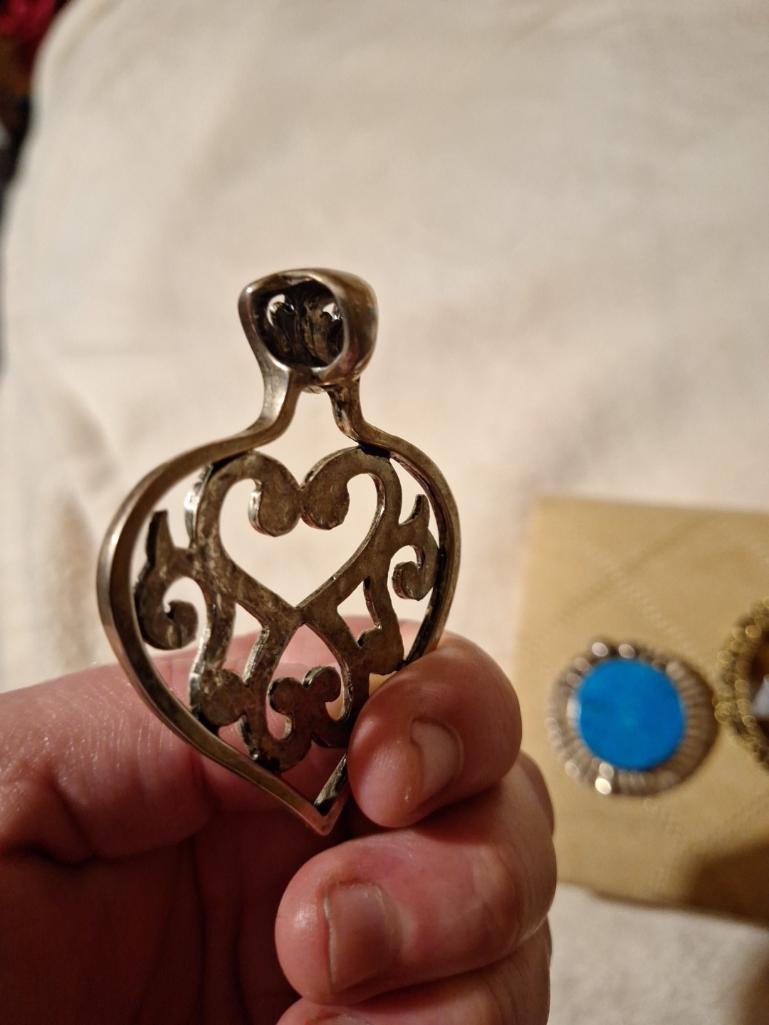 Turquoise Stone With Solid  Silver Brooch Looks L… - image 18