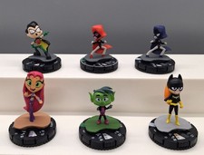 HeroClix DC Teen Titans Go  Miniatures Game Lot Of 6 Figures  Cards