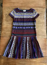 London Times Drop Waist Dress 4 Boho Preppy Festival Dark Academia Pleats Artsy