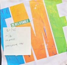 EMF Unbelievable Vinyl Record 7" VG+/VG R6273 1990