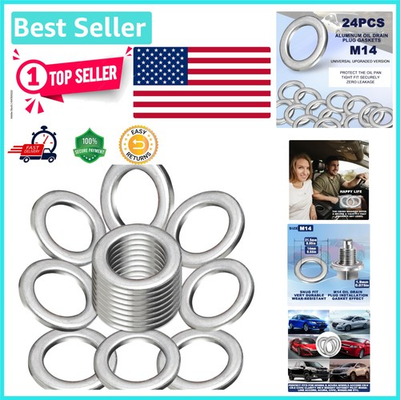 #ad #ad 24 PCS Aluminum M14 Oil Drain Washer Quality for Vehicle Maintenance $6.99