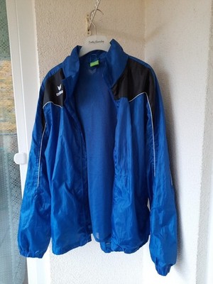 ERIMA Allwetterjacke Gr.42/44 Blau  Schulter Schwarz mit Leuchtstreifen ,Mütze,