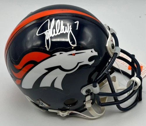 John Elway #7 Signed Denver Broncos Mini Helmet. HOF