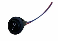 IMC AUDIO RRS-2W— Single Piece 12V w/8” Lead Wire ON OFF Round Rocker Switch