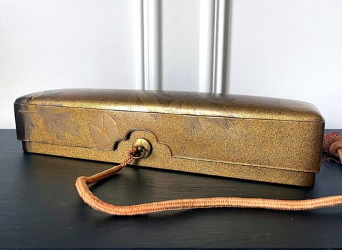 Japanische Lackgold Maki-e Naga Fubako Meiji Periode - Bild 5 von 18