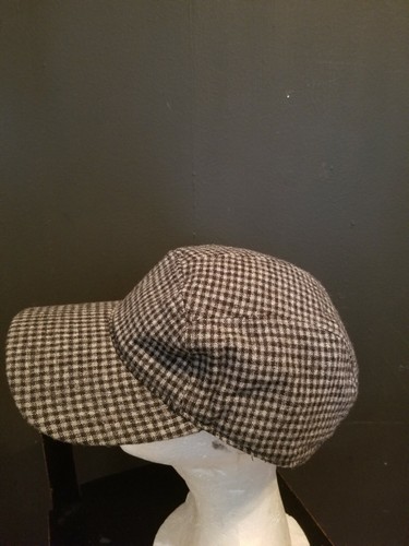 VINTAGE MENS PENDLETON GREY PLAID HAT 100% VIRGIN WOOL USA PANEL CAP - Picture 3 of 8