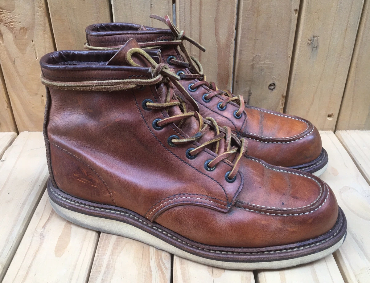 Red Wing 1907 Copper Rough Moc Toe Brown Boots Size USA 9 D| UK 8