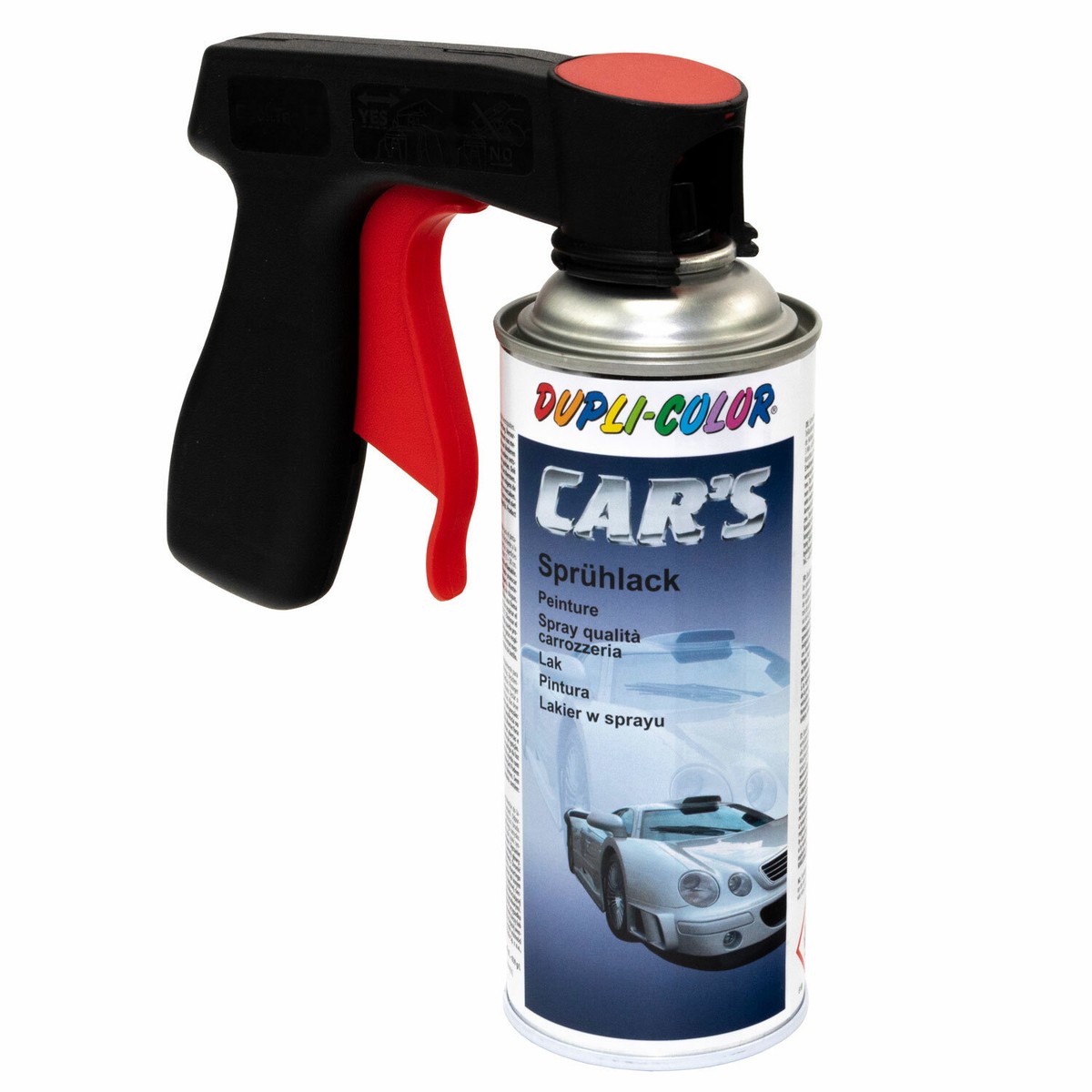 DUPLI-COLOR Cars Lackspray Schwarz Glänzend – 400ml, 1K Decklack, Schnell Trocknend