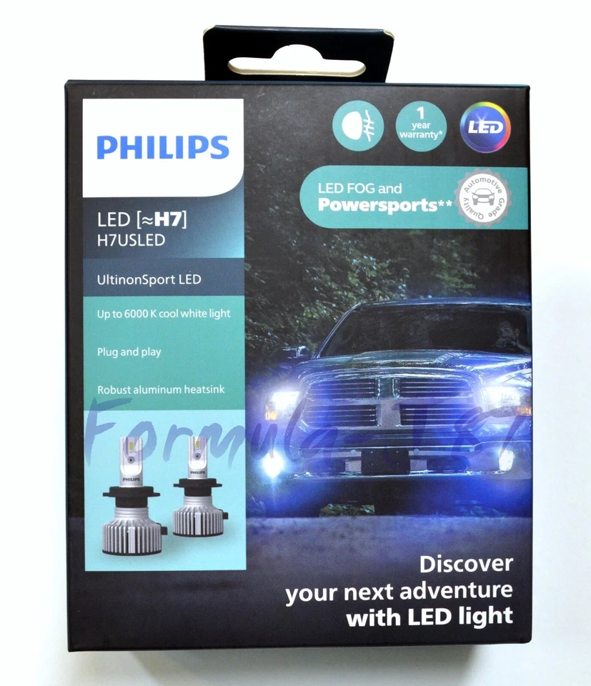 Philips UltinonSport LED White 6000K H7 Two Bulbs Headlight Low Beam Replace EO - Image 3 of 4