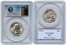 1976 S Silver Washington Quarter 25C PCGS MS67