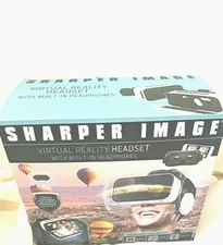 sharper image virtual reality headset with built in headphones new 