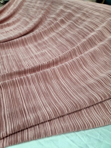 Pleated Pink Dusty Rose Fabric 55” W FABRIC SOLD BY THE YARD For Dress Prom Brid - Picture 2 of 13