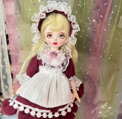 Cute 1/6 Full Set BJD Doll Eyes Face Makeup Wig Hair Dress Shoes Girl Kids Toy