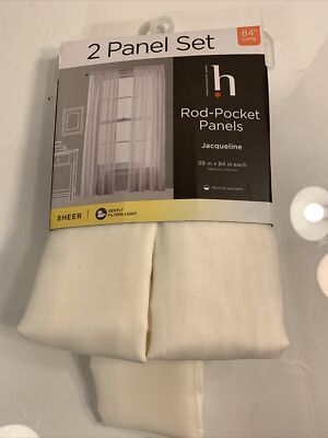 Home Expressions Ivory Jacqueline Rod-Pocket Sheer Panel Pair, 59''x84''          