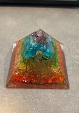Orgonite Pyramid 7 Chakra 80x80mm For Healing & Energy