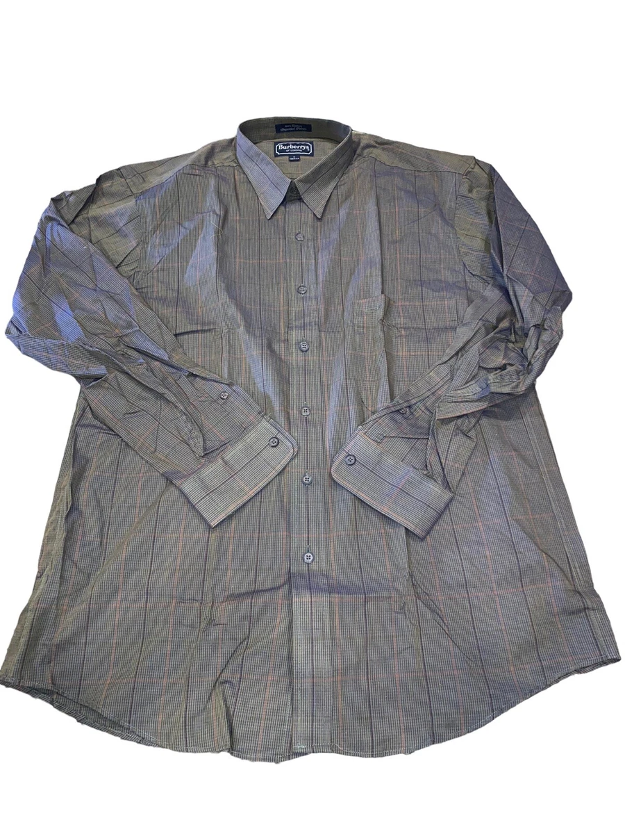 Burberrys Of London Men s Size large L Button Down Plaid Shirt eBay