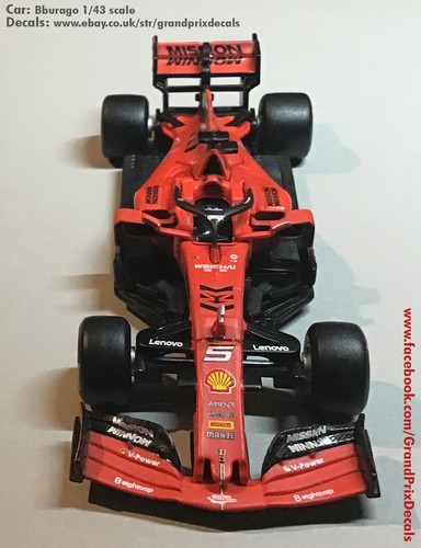 2019 MISSION WINNOW FERRARI SF90 scala 1/43 scivolo acqua DECALCOMANIE per Bburago/Tutte - Foto 4 di 6