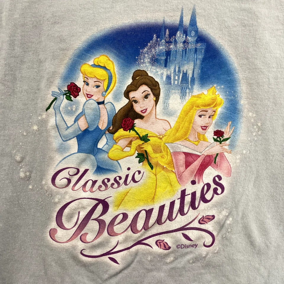 Camisa Princesa Disney Vintage Mediana Azul Cenicienta Bella Durmiente Auroa Foto 4 de 4