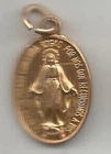 Religious Christianity Virgen Milagrosa Medal Gold aluminum