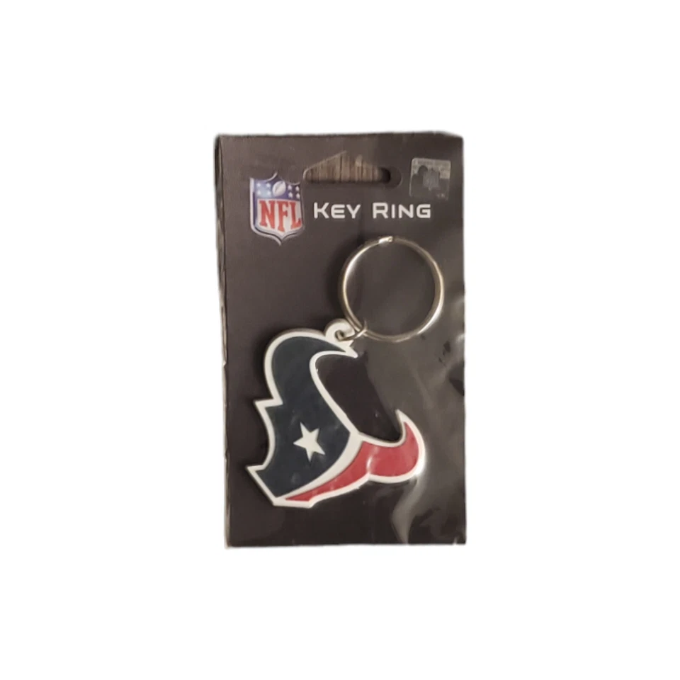Houston Texans NFL Flex Laser Cut Rubber Key Ring Blue / Red Lot of 2 - Image 2 of 4