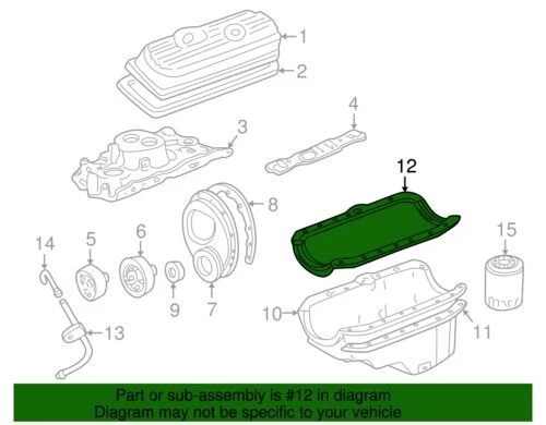 Genuine GM 1985-1996 Chevrolet GMC Oldsmobile Pontiac Oil Pan Gasket 14088514 - Image 2 of 2