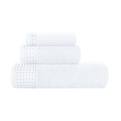 Ultra Soft 3 Pack Cotton Towel Set, Contains a Bath Towel 3 Pack Set White - Picture 1 of 5