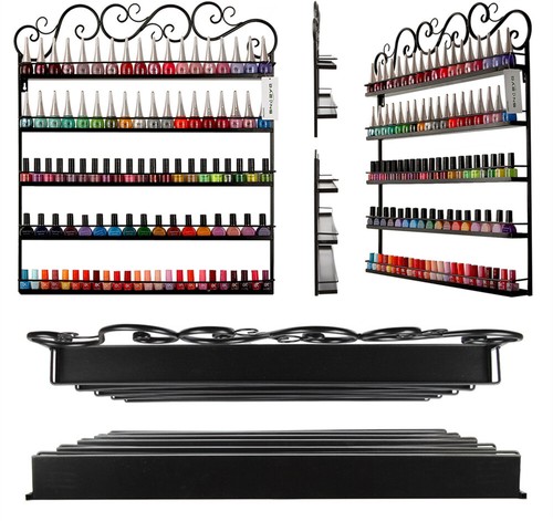 Nagellackregal Set Wandregal Nagellackständer Nagellack Display Kosmetik Schwarz - Bild 10 von 12