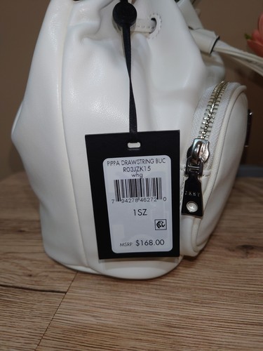 DKNY R03JZK15 White,PIPPA Drawstring Bucket Shoulder Bag $168 - Picture 8 of 8