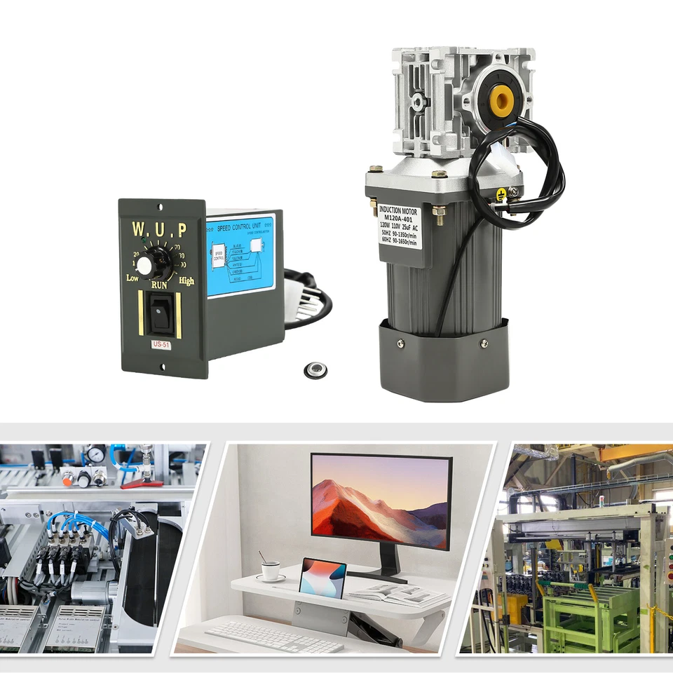 Adjustable Gear Motor Engine AC 110V 6W 2GN 90K 15RPM Gearbox Speed Controller - Image 4 of 4