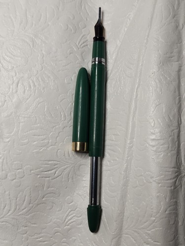 Vintage Sage Green Admiral Snorkel Sheaffer Fountain Pen 14K Gold NIB #5 - Picture 6 of 8