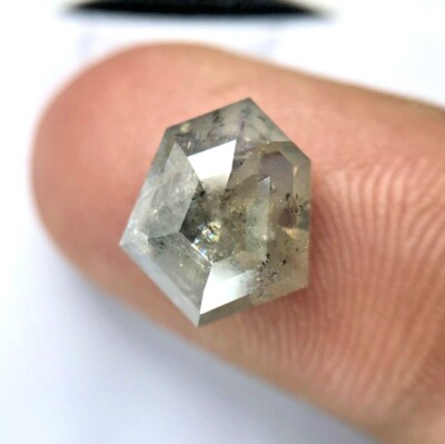 Big Natürlich Diam 3.85ct Weiß Milchig Funkelnde Hexagon Geändert Brilliant Cut