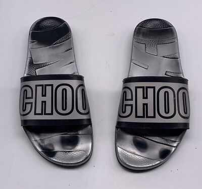 JIMMY CHOO シルバー サンダル 37 NIB Jimmy Choo Lance Silver Metallic Glitter Rubber Jelly