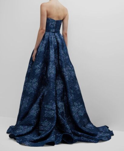 $895 Jovani Women's Blue Strapless Sweetheart A-Line Gown Dress Size 8 - Picture 3 of 4