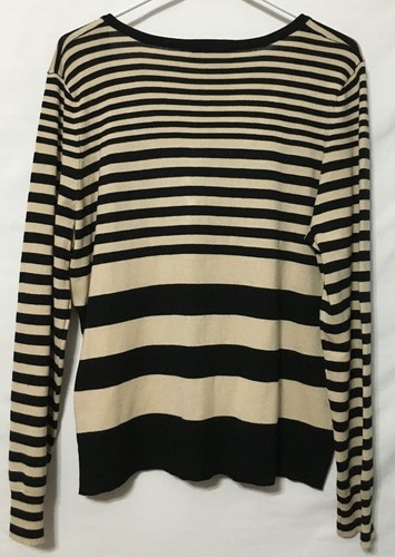 RED Brand Women's Black/Tan Striped L/S Cardigan Sweater Size XL NWT MSRP $79 - Picture 2 of 8