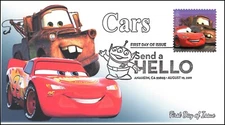 AO-4553–2, 2011, Send a Hello, Add-on Cachet, FDC, Cars, Pictorial Postmark, Lig