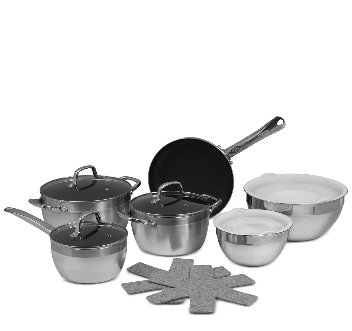 Cook Prep Eat 13-Pc. Cookware Set, Non-Stick Polished Aluminum Pan Set