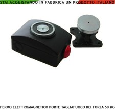ELETTROMAGNETE NERO PER PORTA TAGLIAFUOCO TRAZIONE 50 KG ANTINCENDIO ALIM. 24 V