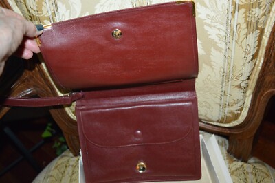 CARTIER MUST DE CARTIER MEN WRISTLET CLUTCH BAG VINTAGE BORDEAUX