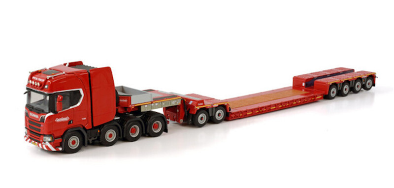 WSI 1/50 Scania 8x4 Lowloader 3ac 軍用 for WSI FOR SCANIA R CR20H 8X4 LOWLOADER-4 AXLE+DOLLY-2 AXLE