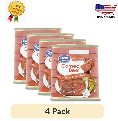 New Great Value Corned Beef, 12 oz (4 pack) Free Shipping