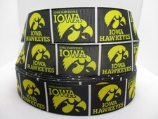 Iowa Hawkeye 1" Grosgrain Ribbon YOUR CHOICE: 5 or 10 Yards University