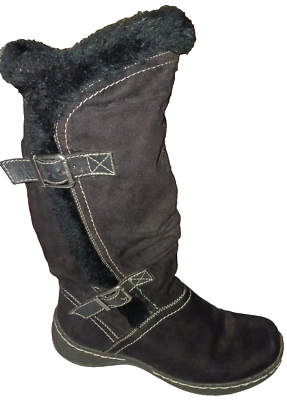KIM ROGERS WOMENS BLACK BOOTS FAUX FUR LINING SIZE 7M