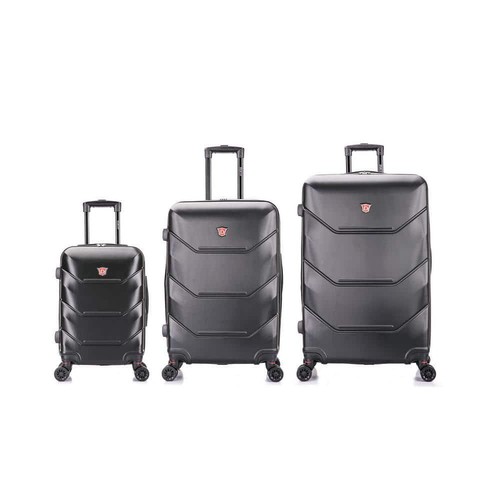DUKAP Suitcases 20"/26"/ 30" Lightweight Hardside Spinner Black (3 pc-set) - Picture 2 of 7