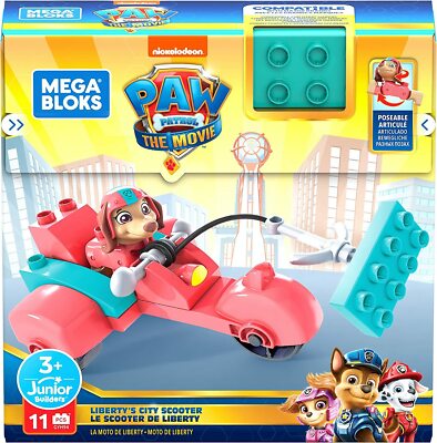NEU OFFIZIELLER MEGA BLOKS PAW PATROL THE MOVIE LIBERTYS CITY SCOOTER 